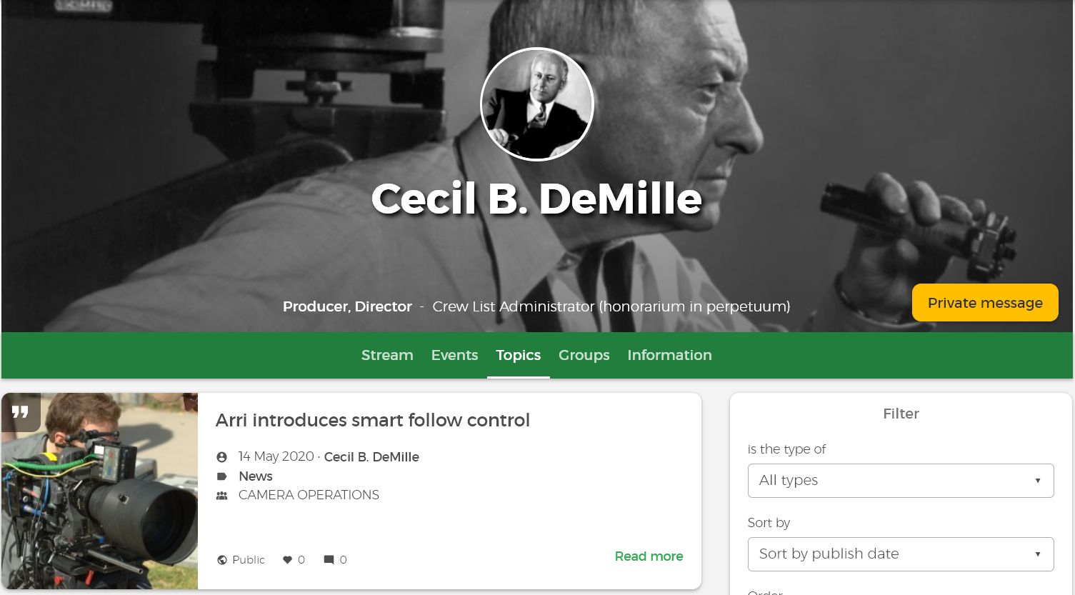 profile filter