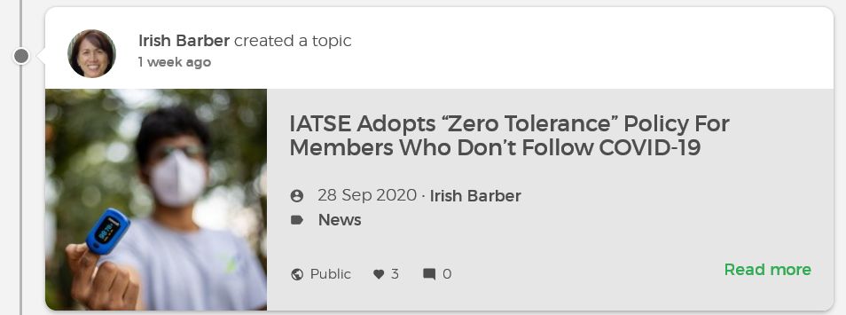 A Topic in the activity streams